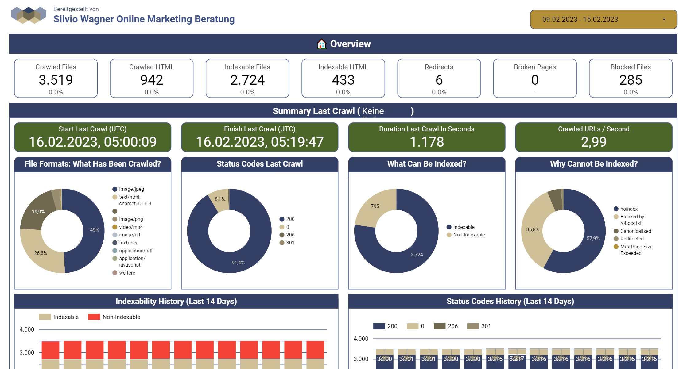 SEO Crawler Report-Vorschau
